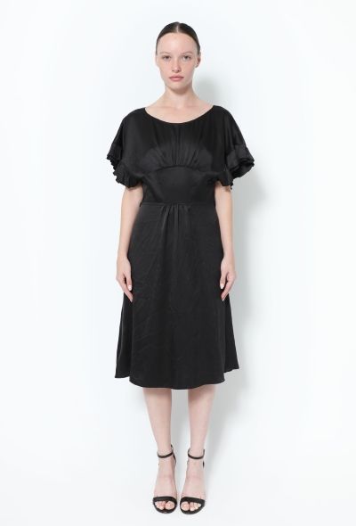 Prada Ruffled Sleeve Charmeuse Dress - 1