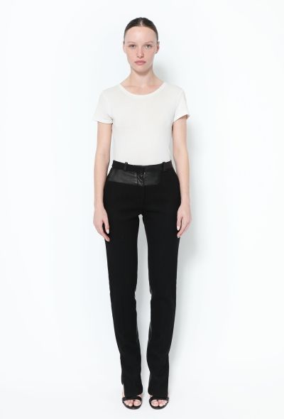 Céline F/W 2011 Wool Leather Trim Trousers - 1
