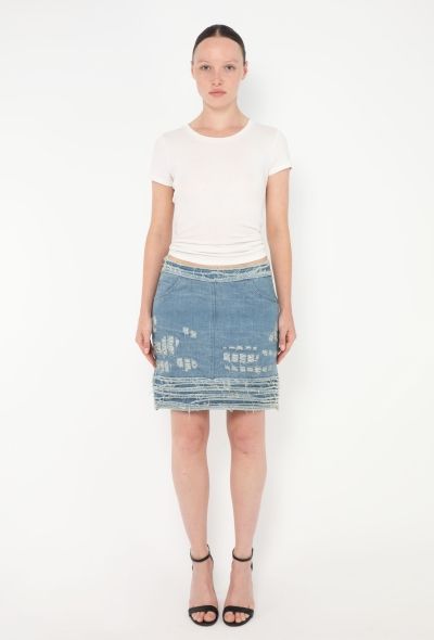Chanel F/W 2008 Distressed Denim Skirt - 1