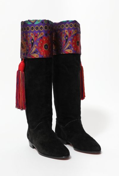 Saint Laurent RARE '70s Couture Embroidered Tassel Boot - 2