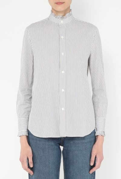 Céline 2019 Ruffled Pinstripe Shirt - 1