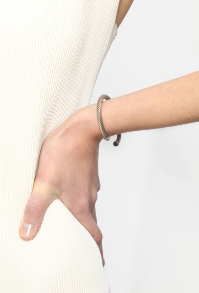 Vintage Fine Jewelry David Yurman Silver, Diamond & Onyx Bangle - 1