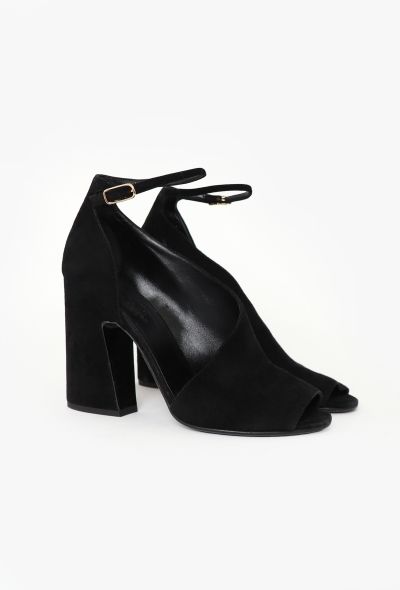 Hermès Sculpted Suede Block Heels - 2