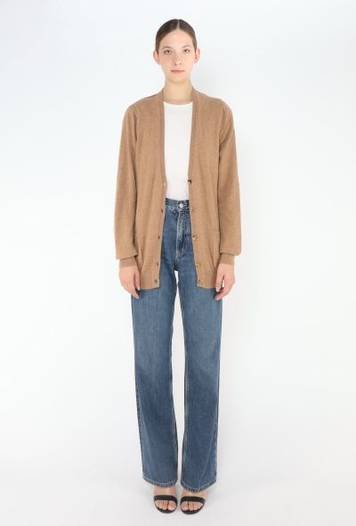 Céline Cashmere Contrast Stitch Cardigan - 2
