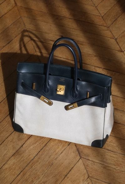 Hermès Exceptional '90s Caban Box & Toile H Birkin 35 - 2