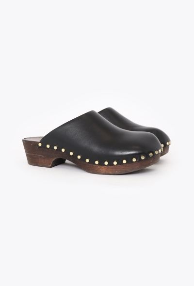 Khaite 2022 Leather Studded Lucca Clogs - 2