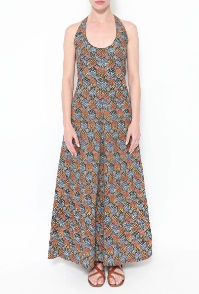 Exquisite Vintage Floral Cotton Halter Dress - 2