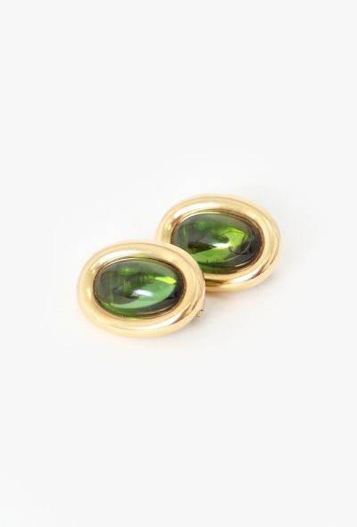 Vintage Fine Jewelry Poiray 18K Yellow Gold & Peridot Clip Earrings - 2