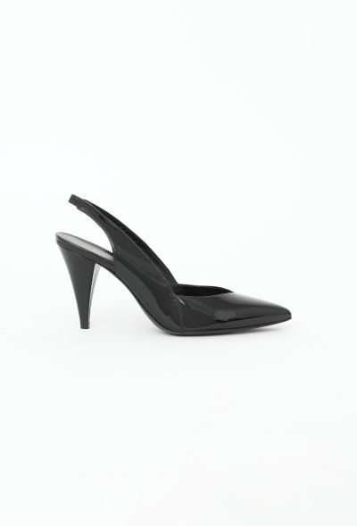 Saint Laurent Patent Leather Slingback Heels - 1