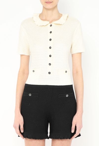 Chanel 2024 Crochet Ruffled 'CC' Romper - 2