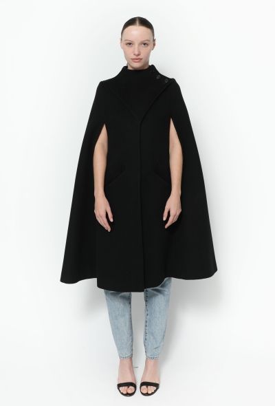 Flared Wool Button Cape - 1
