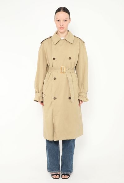 Saint Laurent Vintage Belted Gabardine Trench - 1
