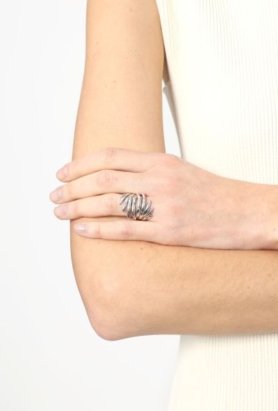 Vintage Fine Jewelry O.J. Perrin Silver Wing Ring - 2