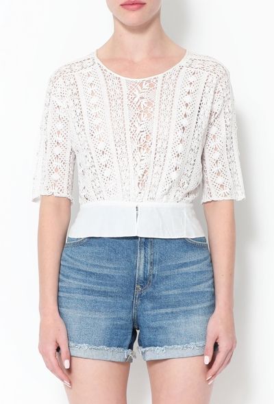 Antique Crochet Cotton Top - 1