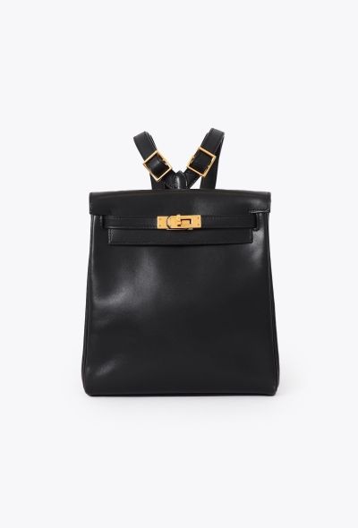 Hermès Vintage Black Box Kelly Ado 20 Backpack - 1