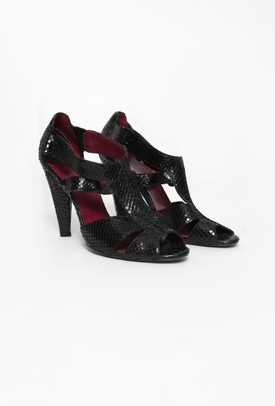 Balenciaga Python Cut-Out Sandals - 1