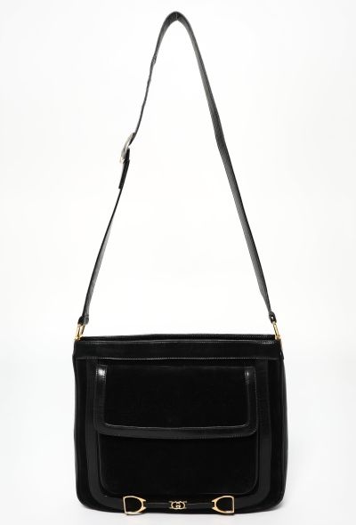 Gucci '70s Horsebit Suede Shoulder Bag - 1