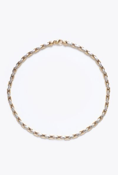 Vintage Fine Jewelry Two-Tone 18K Gold Chain Necklace - 1