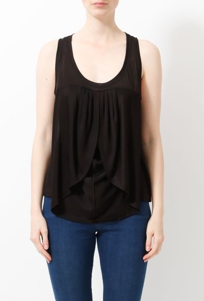 Balenciaga 2003 Draped Black Tank - 2