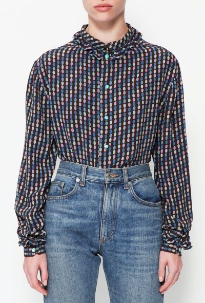 Céline Vintage Silk High-Neck Blouse - 1