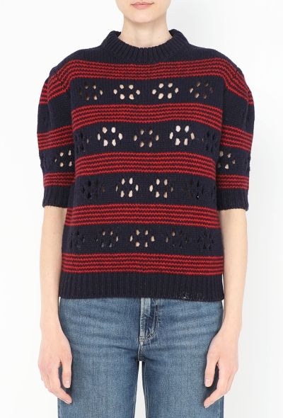 Miu Miu F/W 2015 Striped Cut-Out Sweater - 1