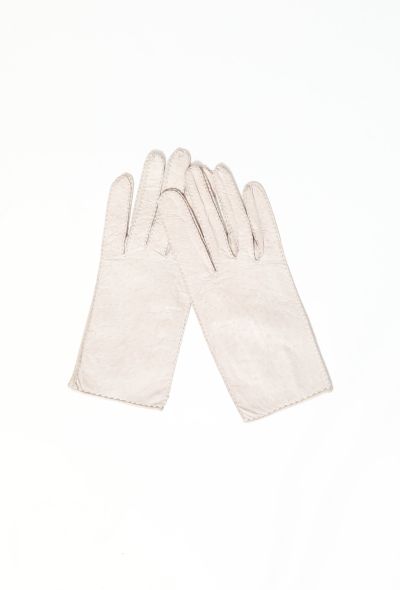 Perforated Lambskin Leather Gloves - 2