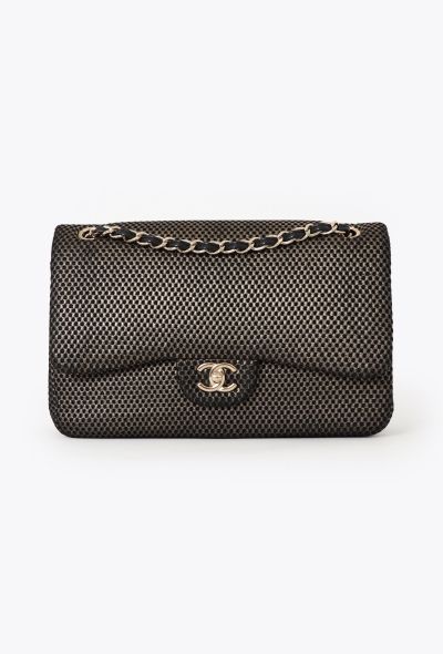 Chanel Perforated Jersey Jumbo Double Flap Bag - 1