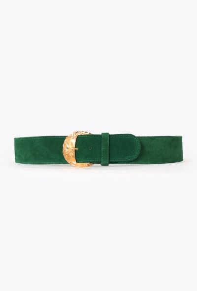 Saint Laurent Vintage Metallic Suede Belt - 1