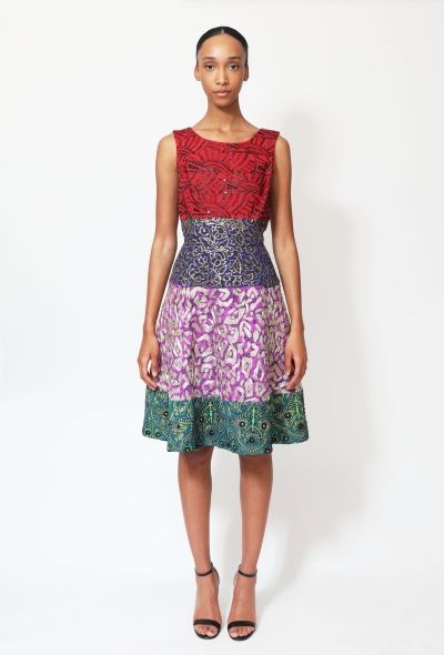 Oscar De La Renta F/W 2014 Embroidered Colorblock Dress - 1