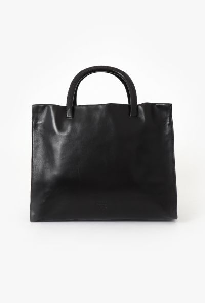 Prada Black Leather Tote Bag - 1