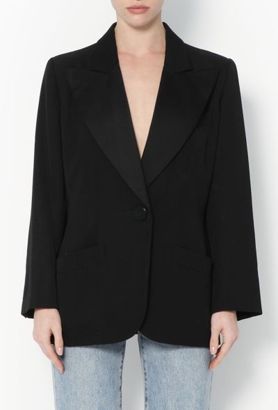 Saint Laurent Vintage Notched Smoking Blazer - 1