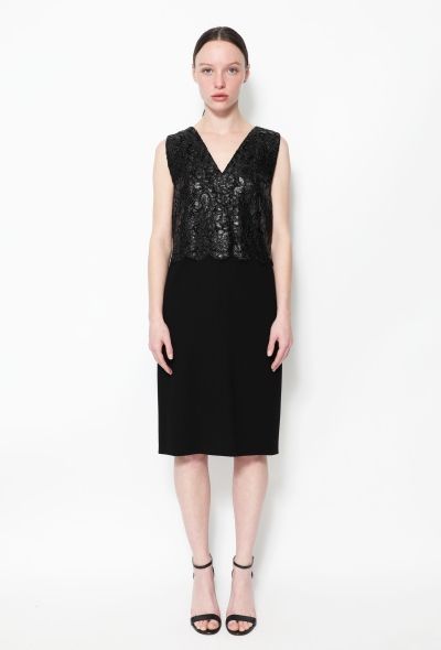 Balenciaga Lacquered Lace Cocktail Dress - 1