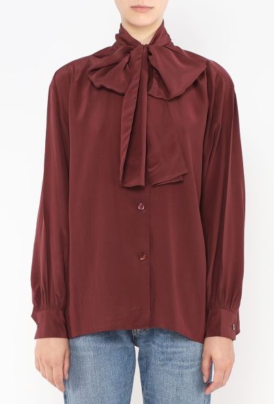 Saint Laurent '70s Silk Lavallière Blouse - 2