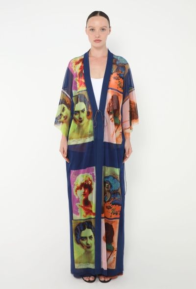 Jean Paul Gaultier RARE 2002 Portrait Mesh Kaftan Ensemble - 1