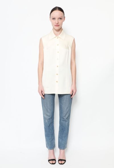 Chanel Vintage Split Silk Blouse - 2