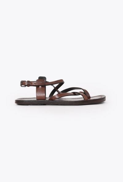 Saint Laurent 2021 Culver Leather Cage Sandals - 1