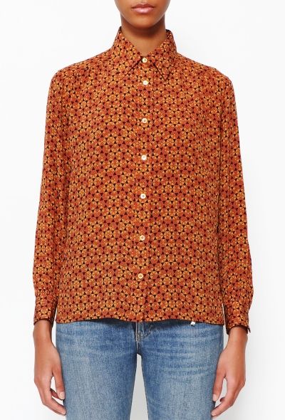 Céline Vintage Graphic Silk Blouse - 1