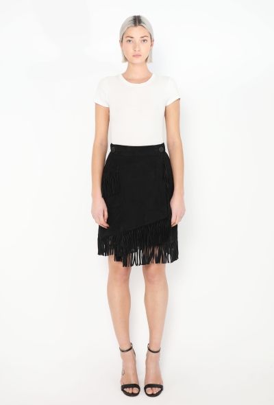 Saint Laurent 1992 Suede Fringe Skirt - 2