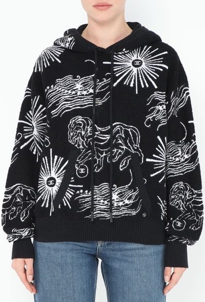 Chanel 2022 Terrycloth Graphic Hoodie - 1