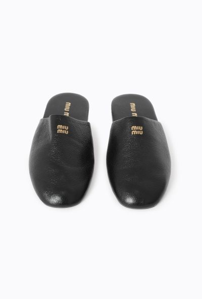 Miu Miu F/W 2024 Leather Logo Slides - 1