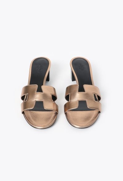 Hermès Metallic Leather Oasis Mules - 2