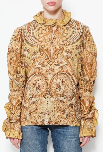 Saint Laurent F/W 1982 Paisley Smock Blouse - 1
