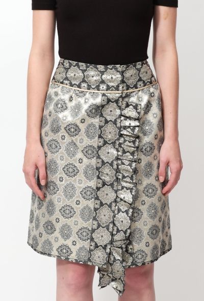 Prada S/S 2002 Ruffled Brocade Skirt - 1