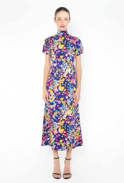 '70s Screen-Printed Floral Dress - 1