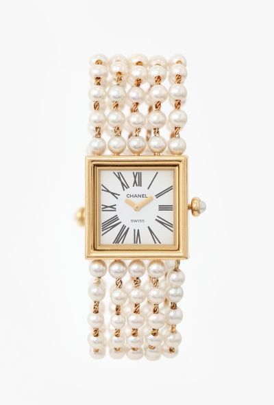 Chanel '80s Mademoiselle 18K Yellow Gold & Pearl Watch - 1