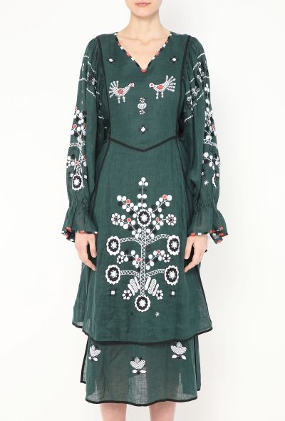 Vita Kin Belted Embroidered Linen Dress - 2