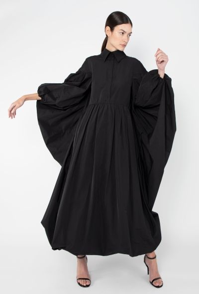 Valentino S/S 2019 Ruched Cape-Sleeve Dress - 1