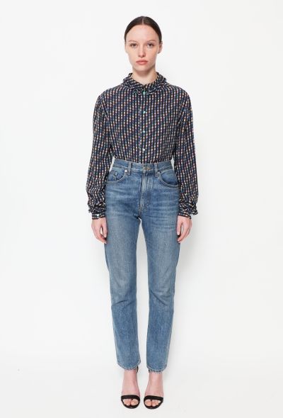 Céline Vintage Silk High-Neck Blouse - 2