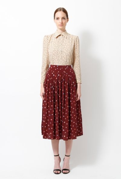 Céline Vintage Print Pleated Skirt - 1