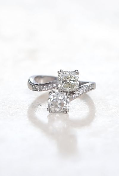 Vintage Fine Jewelry Toi & Moi White Gold & 1.30 Carats Diamond Ring - 1